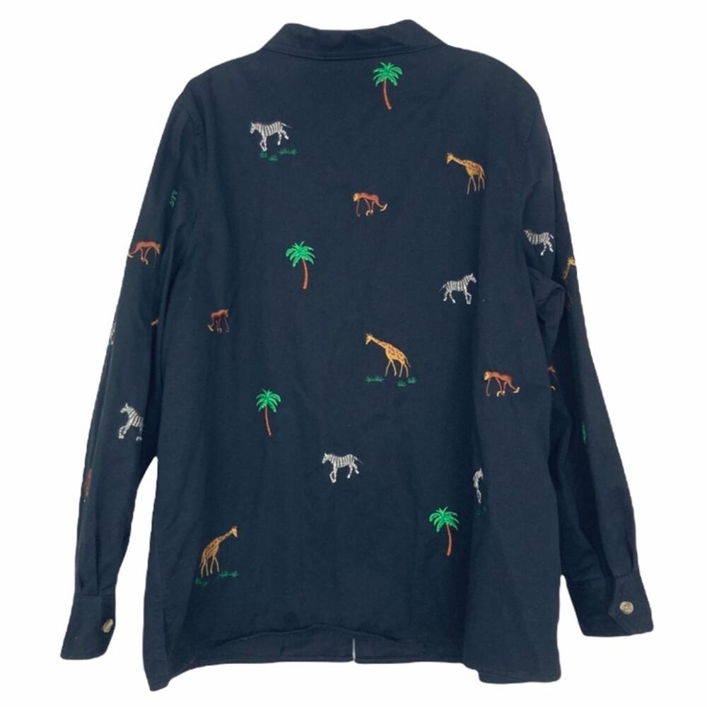 Quacker Factory Zebra Giraffe Monkey Embroidered … - image 3